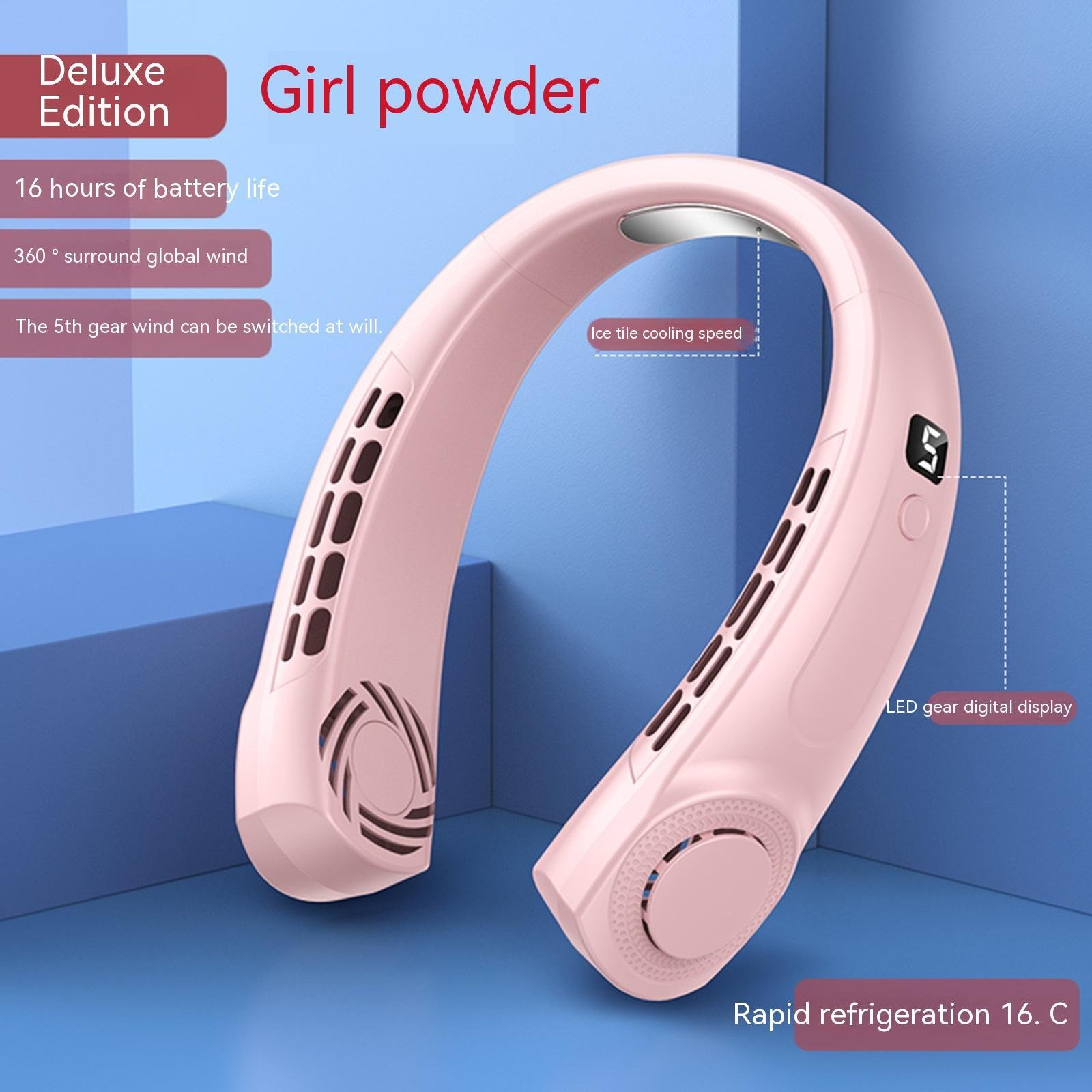 Portable Mute Multifunctional Hanging Neck Fan - Hands-Free Personal Cooling Device For Travel And Outdoor Activities - Image 9