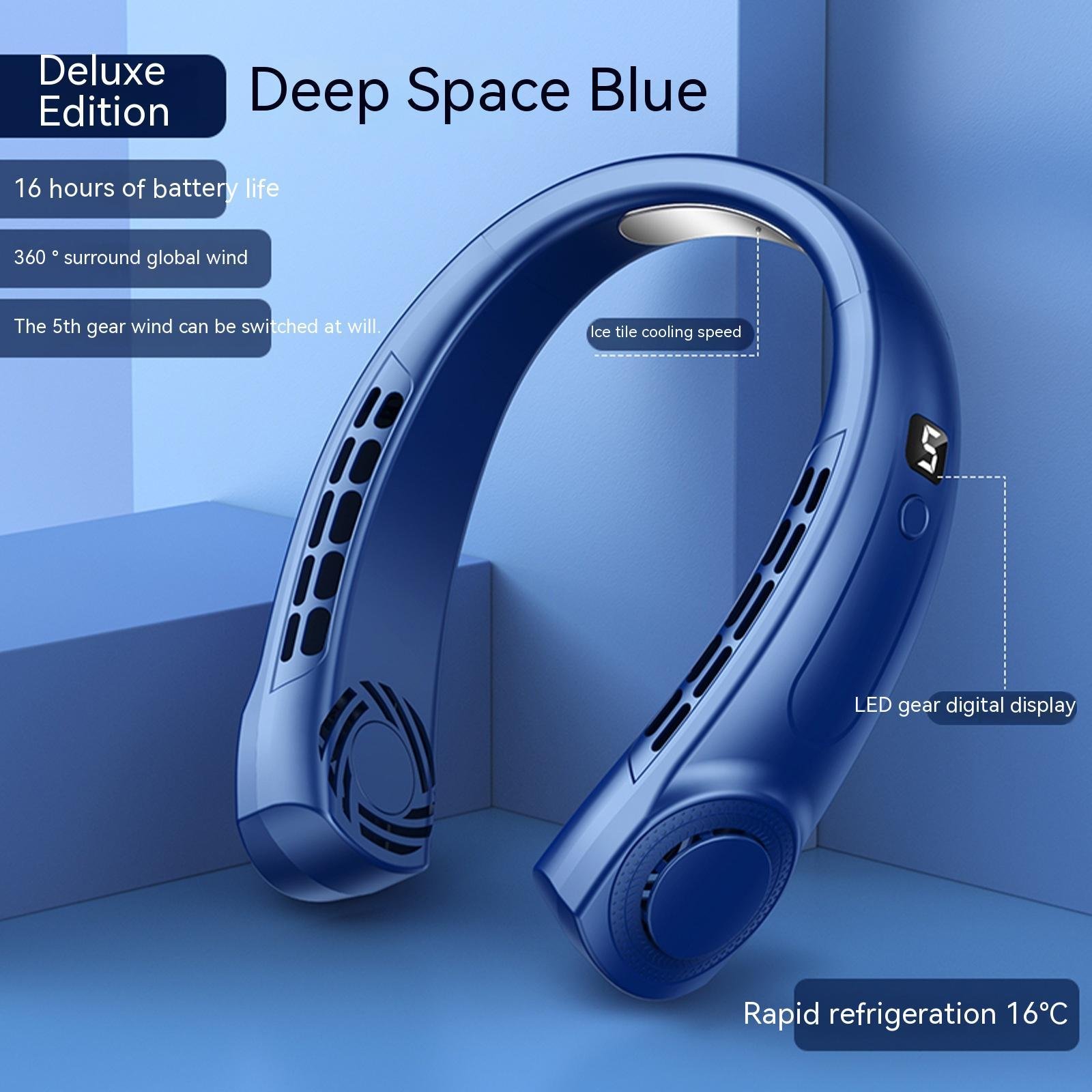 Portable Mute Multifunctional Hanging Neck Fan - Hands-Free Personal Cooling Device For Travel And Outdoor Activities - Image 7