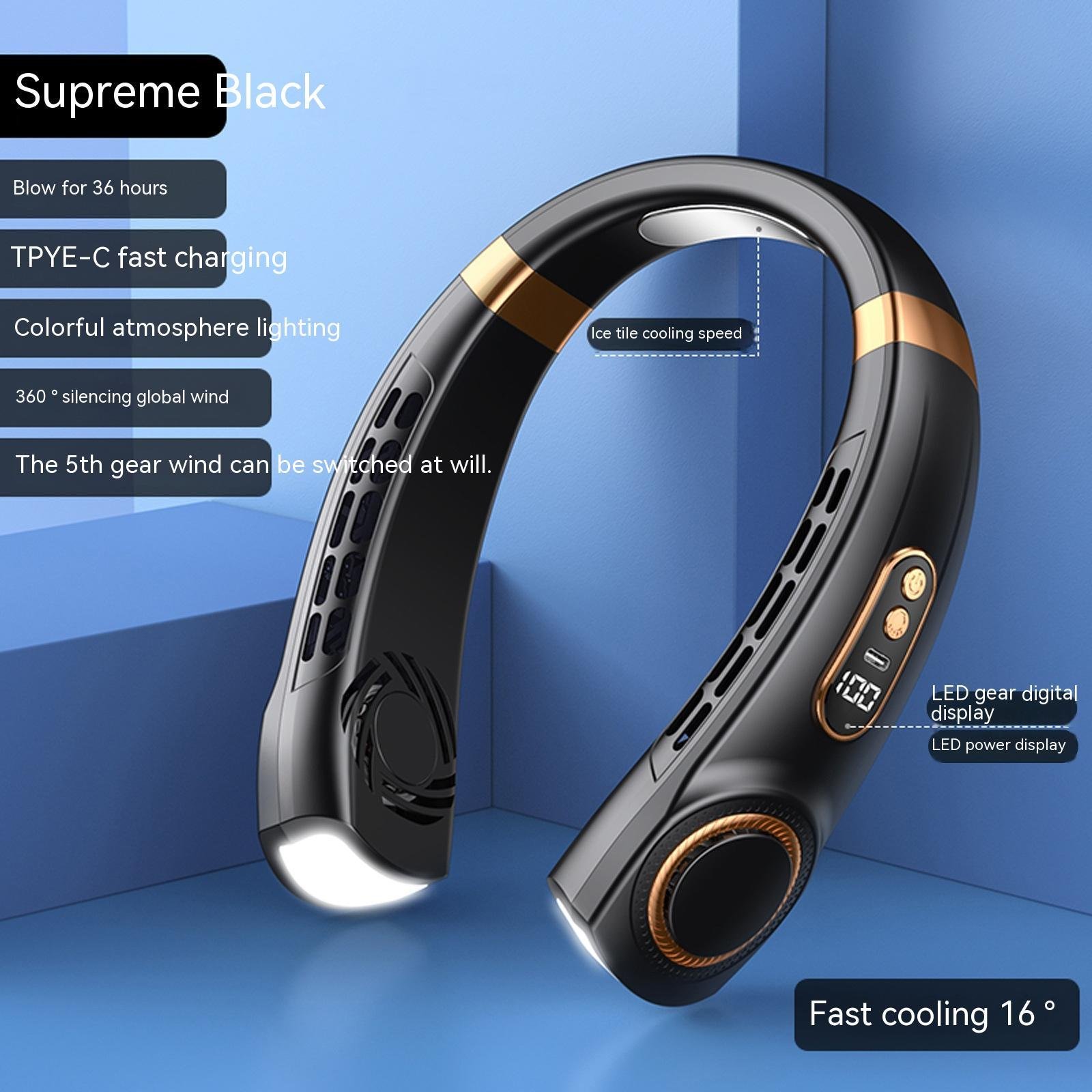 Portable Mute Multifunctional Hanging Neck Fan - Hands-Free Personal Cooling Device For Travel And Outdoor Activities - Image 3