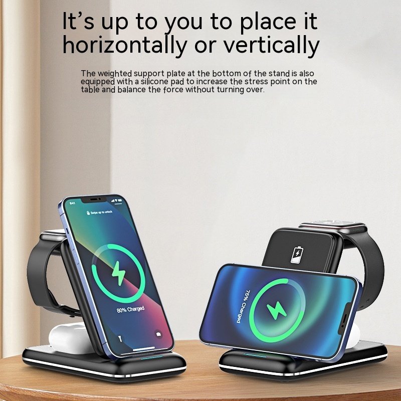 3-in-1 Wireless Charger Foldable Removable Charger - Image 2