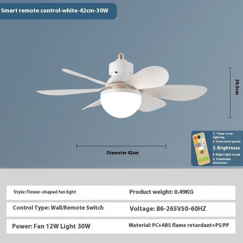 E27 Base LED Ceiling Fan Light With Remote Control 3 Color Lights Dimmable Lamp For Living Room Home Decor - Image 6