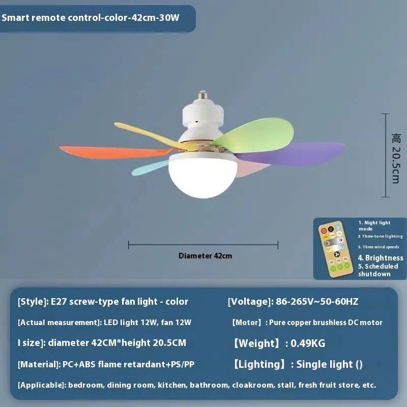 E27 Base LED Ceiling Fan Light With Remote Control 3 Color Lights Dimmable Lamp For Living Room Home Decor - Image 10