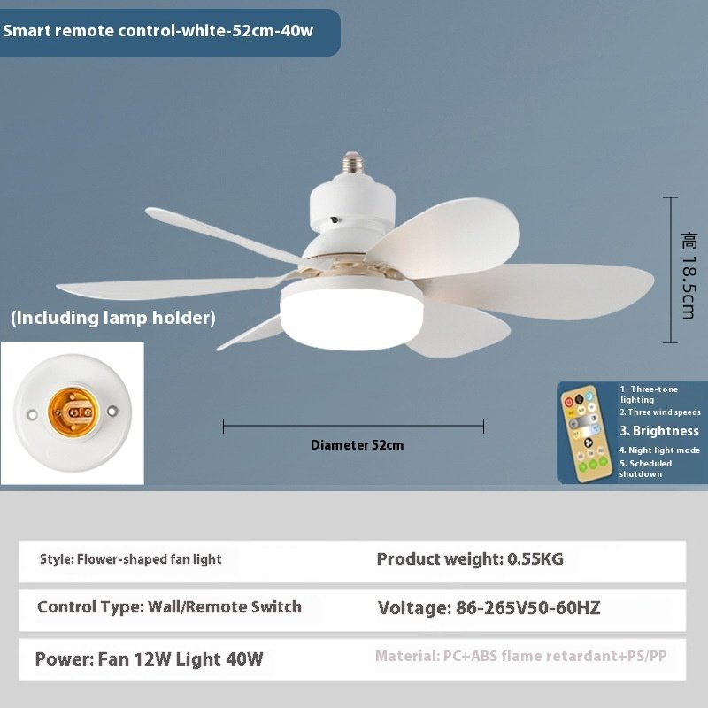 E27 Base LED Ceiling Fan Light With Remote Control 3 Color Lights Dimmable Lamp For Living Room Home Decor - Image 9