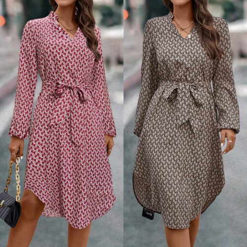 Women’s Clothing Fashion Long Sleeve Dress