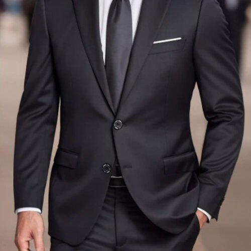 Solid-color Slim-fit Evening Suit Jacket