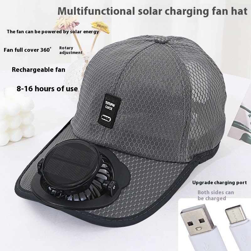 Solar Charging Fan Hat - Breathable Mesh UV Protection Baseball Cap For Men Women Summer Outdoor Sun Hat (Copy) - Image 4