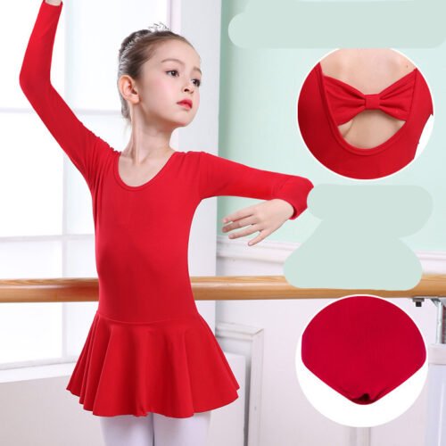 Children’s Dance Clothes, Girls’ Practice Clothes, Girls Short-sleeved Tutu
