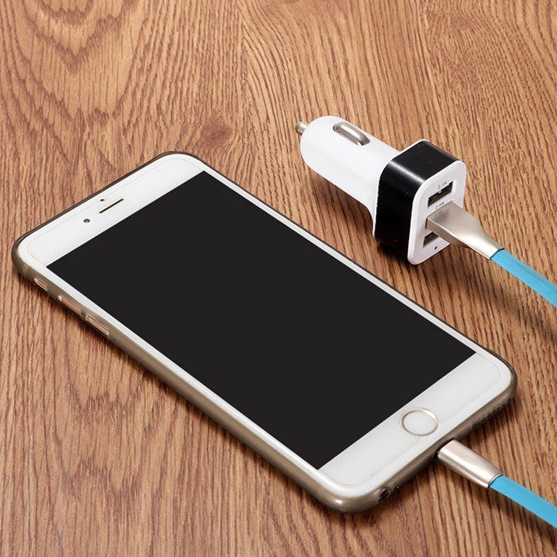 New 3USB car charger USB high-power universal car charger Square aluminum car charger - Image 3