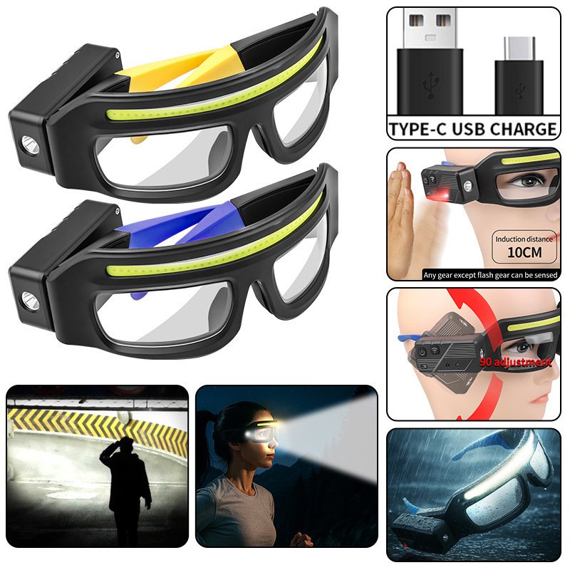 Multi-functional Glasses Light Light With Type-C Charging, Warning Headlamp, Compact And Portable, Touch-sensitive Headlamp - Image 4