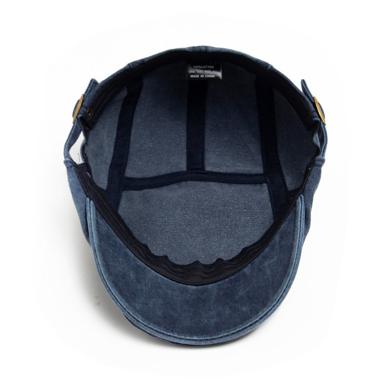 Retro Washed Denim Hat Cowboy Beret Fashion Casual Baseball Cap - Image 4